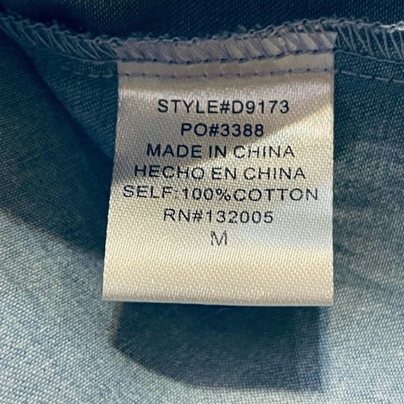 Entro Tunic Blue Chambray Dress Nautical Short Sleeve Size M - Picture 4 of 9